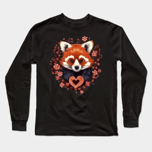 Red Panda Valentine Day Long Sleeve T-Shirt